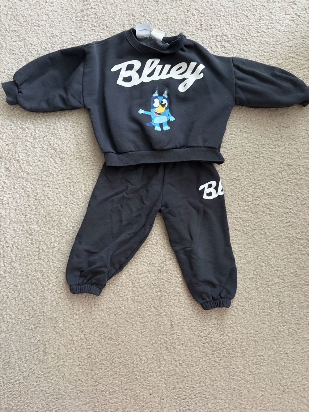 Zara Black 'Bluey' Graphic Sweatshirt & Jogger Set